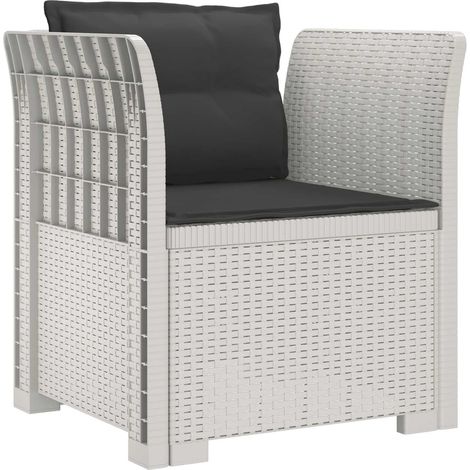 Maison Exclusive - Poltrona a 1 Posto con Cuscini Aspetto Rattan PP Bianco (1/5)