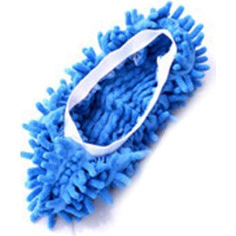 Chenille mop slippers for hands-free floor cleaning, blue (1/5)