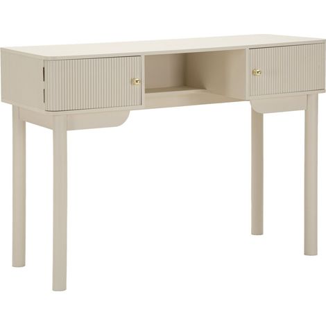 Consolle trucco Shy in legno bianco con dettagli oro (1/5)