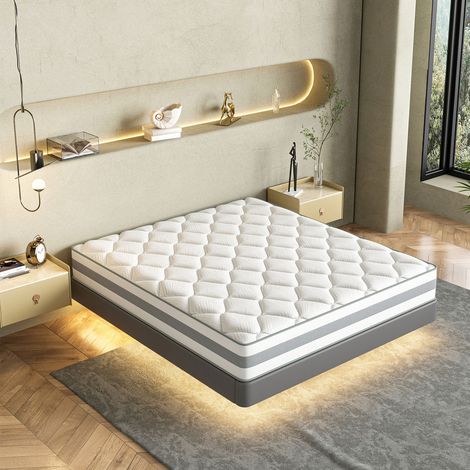 Homavo – Matelas à ressorts 180x200 cm – Épaisseur 25 cm – Orthopédique 7 zones – Certifié Oeko-Tex – Dureté moyenne – Matériaux respirants et antibactériens