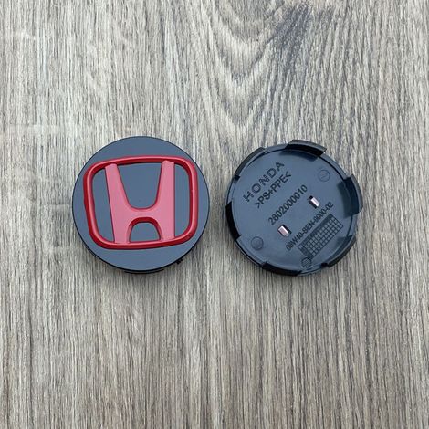 58-mm-Radnabenkappe, kompatibel mit Honda Accord, Odyssey, CR-V, Civic, UR-V, Crosstour, Avancier, Fit, Greiz, City – Felgenmitte, ABS-Radzubehör, 4-teiliges Set – Schwarz/Rot
