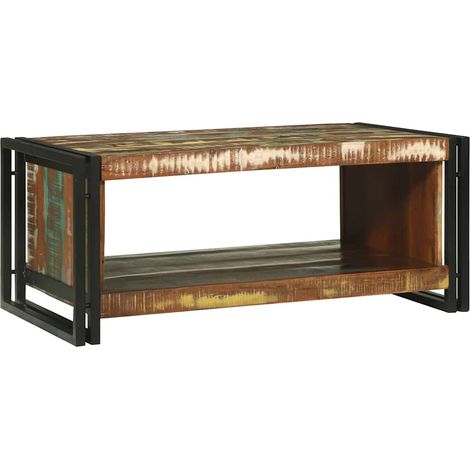 Couchtisch 90 x 50 x 38 cm Massives upgecyceltes Holz (1/5)