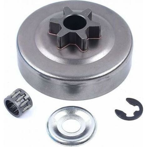 Kit pignon tambour embrayage 3/8" 6T + E-clip rondelle pour tronçonneuse Stihl (1/4)