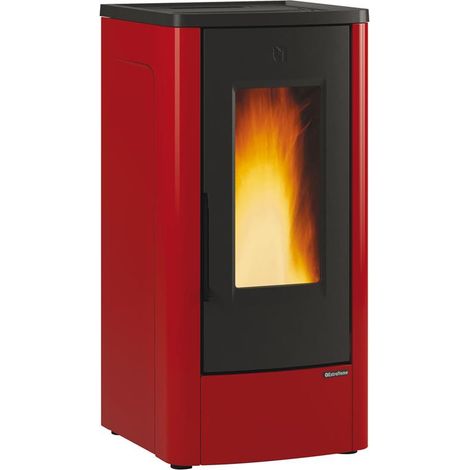 Stufa a pellet La Nordica Extraflame Dahiana rivestimento in acciaio verniciato bordeaux 10,0 kw 287 m  riscaldabili (1/5)