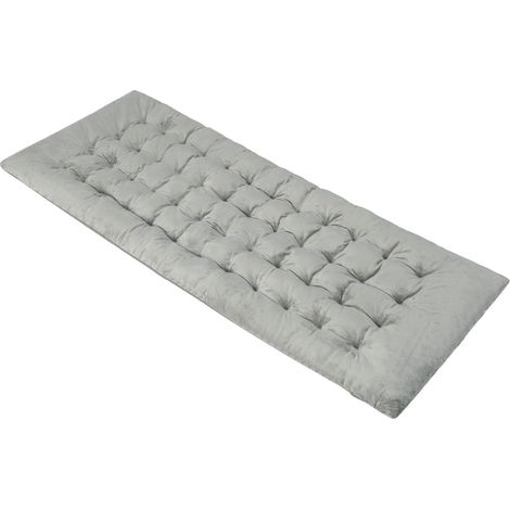 COSTWAY Cojin Tumbona, Colchoneta Tumbona 190 x 70 x 7 cm, 4 Correas de Fijación, Cojín para Silla Exterior Jardín, Piscina, Playa, Terraza y Balcón (Gris) (1/5)