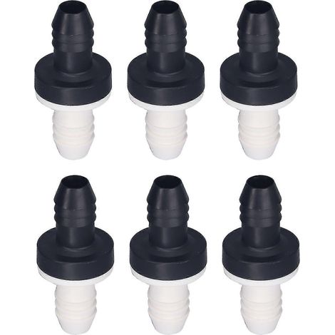 Lot de 6 clapets anti-retour en plastique, unidirectionnels, pour liquides et gaz, diamètre d'interface 3/8 pouce (10 mm), coque en ABS, membrane en caoutchouc silicone. (1/5)