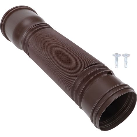 Rallonge de descente de gouttière flexible extensible en PE pour évacuation des eaux pluviales, ronde et marron, pour villa extérieure. (1/5)