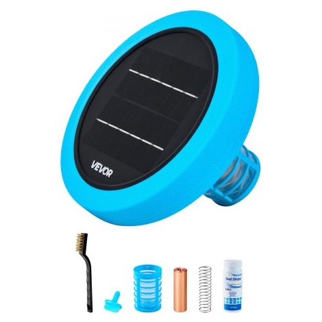 Ionizador Solar para Piscinas hasta 132.489 L, Purificador de Agua con Ionización de Cobre 20,5 cm, con Ánodo de Cobre, Resorte, Cepillo para Evitar Olores Desagradables, Molestias en Piel (1/5)
