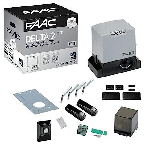 Faac Delta 2 Kit Automazione Per Cancelli Scorrevoli ad uso Residenziale con peso Max 500KG con lamp