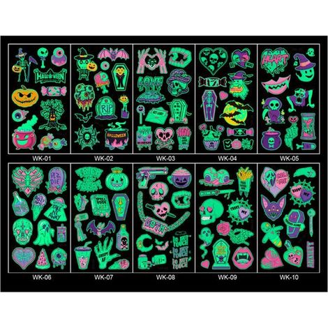 Stickers autocollants halloween 10pcs pour les fêtes d'halloween et - Aueq - les fêtes de fin d'année autocollants phosphorescents (1/4)