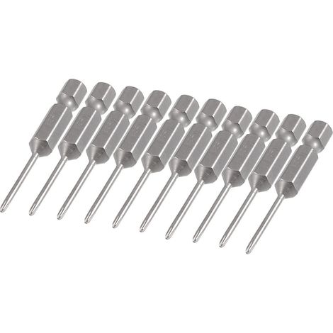Embout de Tournevis 50mm 1/4" Hex 1.6mm Long cruciforme PH00 magnétique 10pcs (1/4)