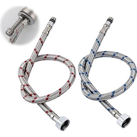 60 CM/Pack of 2 Flexible Connecting Hoses G3/8 X M10 Taps (1/5)