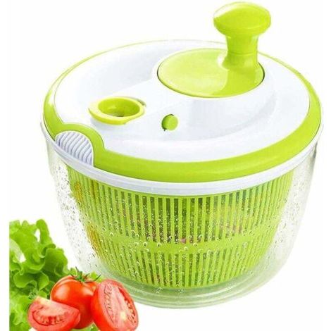 QORVA-Récipient à salade de conception rapide pour sécher et égoutter la salade et les légumes, grande capaCôté 5 L, passe au lave-vaisselle (vert)-Fei Yu (1/4)