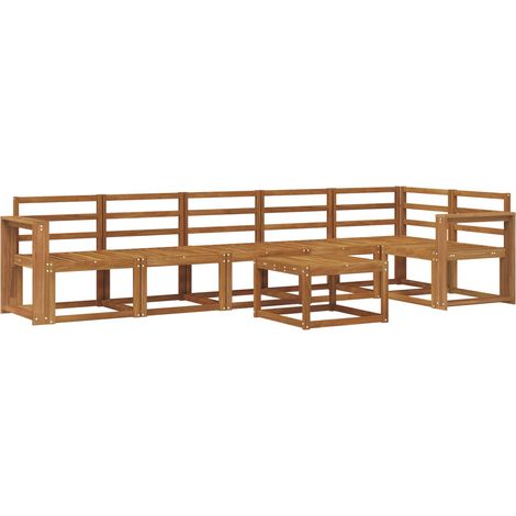 Conjunto de sofás de exterior 7 uds. Natural vidaXL (1/5)