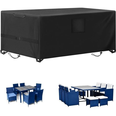Telo di copertura per mobili da giardino, in tessuto Oxford 420D impermeabile, telo protettivo per tavolo e mobili da giardino, 180x120x74 cm -Crezuo