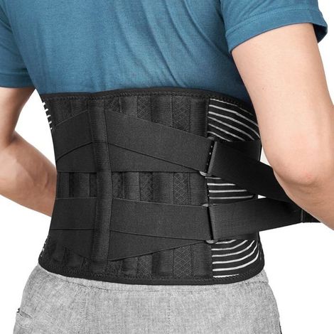 Ceinture de Soutien Lombaire Maintenir Bien Les Lombaires et Le Dos Soulage la Douleur 4 Ressorts Soutien Sangle Double Réglable - (1/5)
