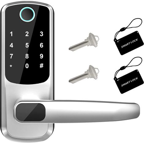 Serratura di sicurezza per porte, chiavistello robusto per ingressi con design antifurto, ferramenta durevole (argento) (1/5)