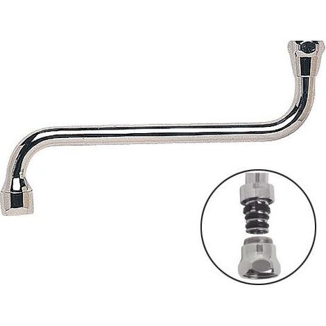 Blanc Habitat – Bec pour robinet universel luxe Chrome – Filetage 15/21 – Longueur 300mm – Fixation renforcée avec aérateur (1/2)