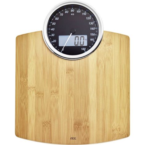 Bilancia da bagno ADE Luna, fino a 180 kg, 31,5 x 40,5 cm, bambù (1/2)