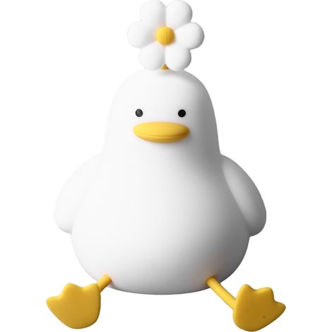 Veilleuse Canard Fleur en Silicone Luminaire Canard Mignon 1200mAh Rechargeable Lampe Mignonne pour Enfants Garçons Filles Femmes Chambres Salon Déco Kawaii (1/5)