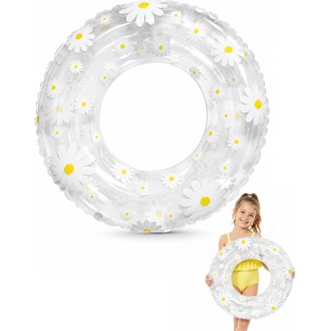 Bouée Piscine Enfant 5-9 Ans, 1 Pièce Anneau de Natation Marguerite 70 en PVC Épais Durable, Bouee Gonflable de Plage Sécurisée pour Apprendre à Nager en Été