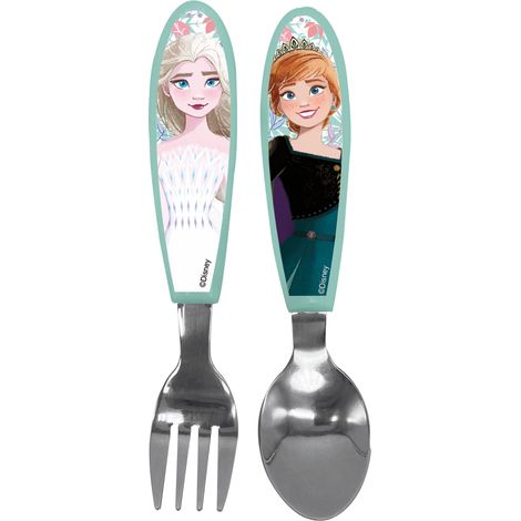 TATAWAY Set 2 posate Frozen in metallo per bambini Forchetta e cucchiaio Auto (1/2)