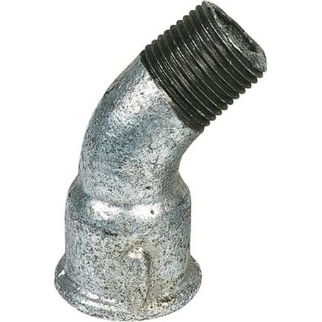Courbe 45° fonte galva Mâle Femelle 1/2