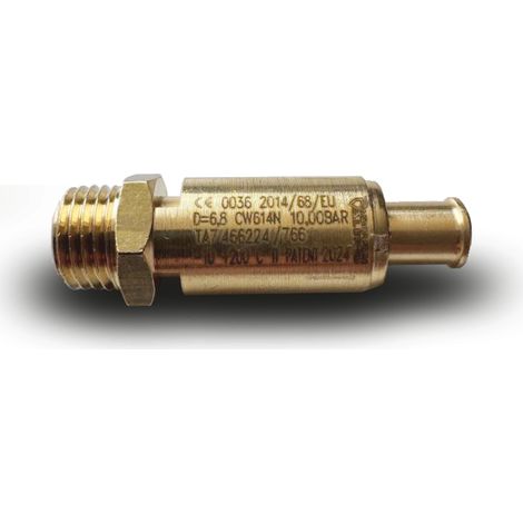 Soupape de sécurité en laiton 10 bar - G1/4 mâle - 1170 Nl/min Aircraft 2507210