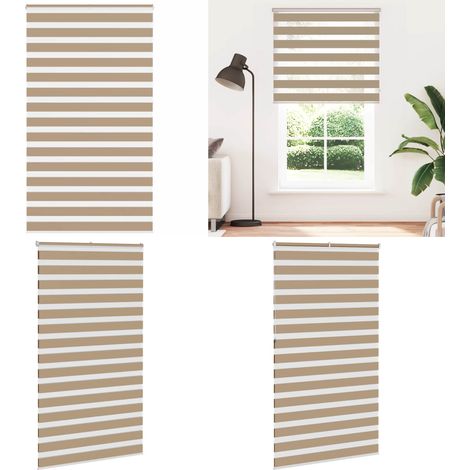 vidaXL Zebrarollo Sandbraun 135x230 cm Stoffbreite 130,9 cm Polyester (1/5)