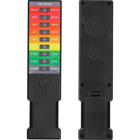 Compteur de champ électromagnétique Portable EMF Gauss, moniteur magnétique portatif, détecteur électrique environnemental domestique, 9 LED (1/5)