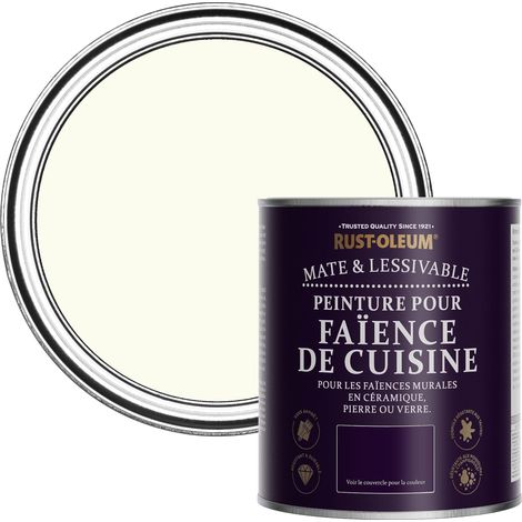 Peinture Blanche Résistante à l'eau pour Faïence de Cuisine, Finition Mate - Blanc Antique 750ml (1/5)