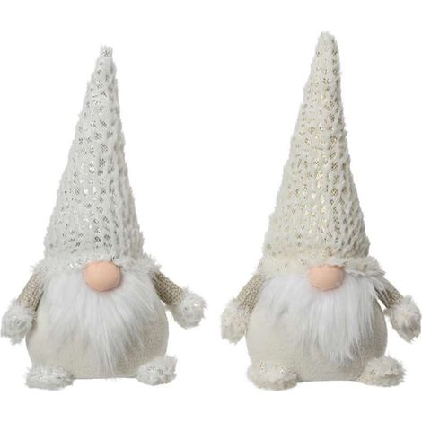 Gnomo bianco oro e argento 30cm