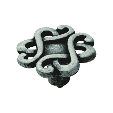 Ouvre&Déco – Bouton de meuble en zamak vieil argent Ø30mm, DENTELLE
