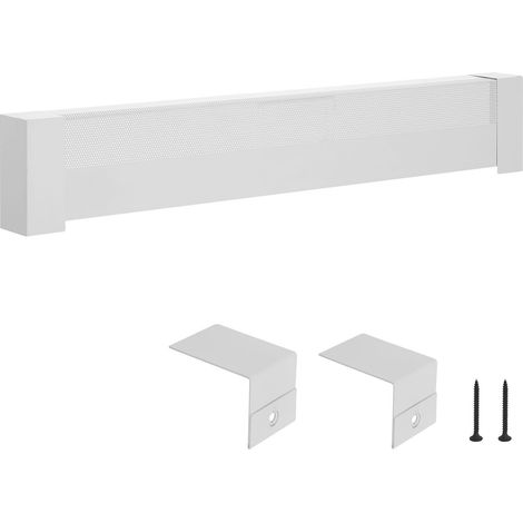 Cache pour Plinthe Chauffante, Série Basic, Couvercle pour Chauffage Électrique Standard, 1,2 m, Ventilation et Chaleur Efficaces, Cache de Remplacement en Acier pour Chambre à Coucher, Blanc (1/5)