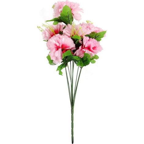 Eleganter Strauß künstlicher Nelken mit Schleierkraut, hellrosa, 50 cm (1/3)
