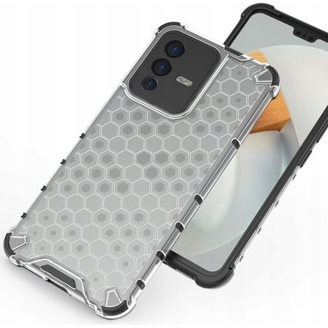 Transparente Schutzhülle mit Wabenmuster und Gelrahmen für das Vivo V23 5G (1/5)
