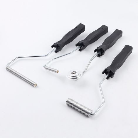 Ensemble de 4 rouleaux à résine en fibre de verre, accessoires de quincaillerie pour outils de rouleau angulaire en aluminium, rouleau en aluminium