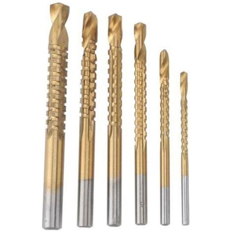Jeu de 6 forets à bois pour rainurage et chanfreinage – diamètres 3 à 8 mm, compatible bois, PVC et plastique (1/5)