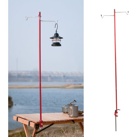 Mountain Fun Outdoor Camping Tragbarer und leichter Doppelhaken-Campinglampenhalter aus Aluminiumlegierung, Rot (1/5)