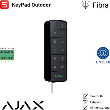 117761 - Superior - Superior KeyPad Outdoor Fibra - Tastiera esterna cablata - colore graphite - Ajax sicurezza professionale