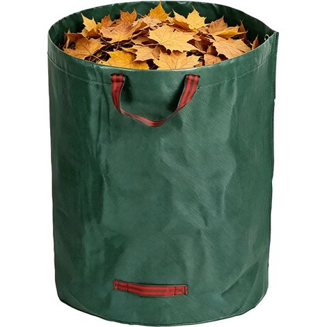 Sac à déchets verts 272 L - Sacs à déchets de jardin 272 L - Autoportants, pliables, imperméables, réutilisables pour feuilles, herbe - Grande capacité (2 pièces, 272 L) (1/5)