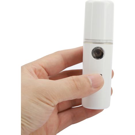 Tragbarer, leichter, wiederaufladbarer Luftbefeuchter, Feuchtigkeitsspray für die Haut, Gesichtspflege, feiner Nebel, ideal für Reisen, Weiß (1/3)