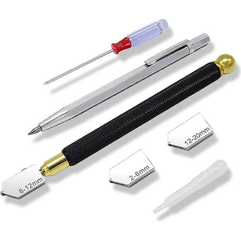 Couteau de coupe pour verre 2 mm-20 mm, couteau de coupe pour verre à pointe en alliage (1/5)