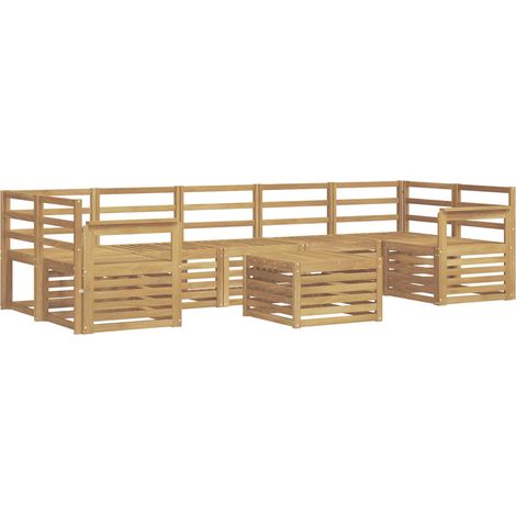 Set di divani da esterno 8 pcs Bianco Legno di Acacia Massello vidaXL (1/5)