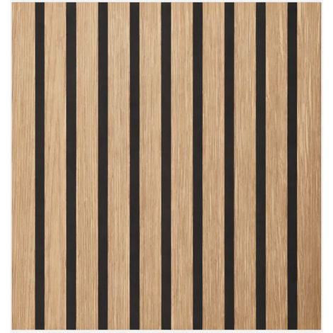 Panneau mural acoustique à lattes effet chêne, absorbant le son, lot de 12, 60 x 60 cm, pour la maison et le bureau - Divina Home (1/4)