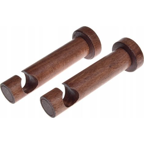 Soporte individual de madera para barra de cortina de 20 mm de diámetro, aliso, 2 unidades. (1/5)
