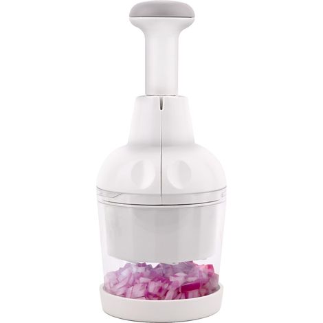 Hachoir à légumes, hachoir à aliments manuel,  hachoir à ail, hachoir à légumes lavable au lave-vaisselle blanc (1/5)