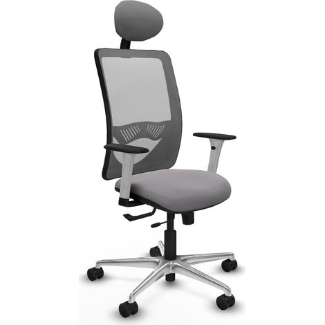 Silla de oficina piqueras y crespo Zulema gris simil piel (1/2)