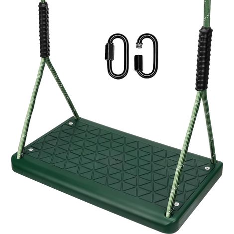 Balançoire de jardin, en caoutchouc antidérapant pour intérieur et extérieur avec 2 mousquetons et corde réglable en hauteur (1,3m-2m) pour aire de jeux, jardin, adolescents/adultes, 100KG (1/5)
