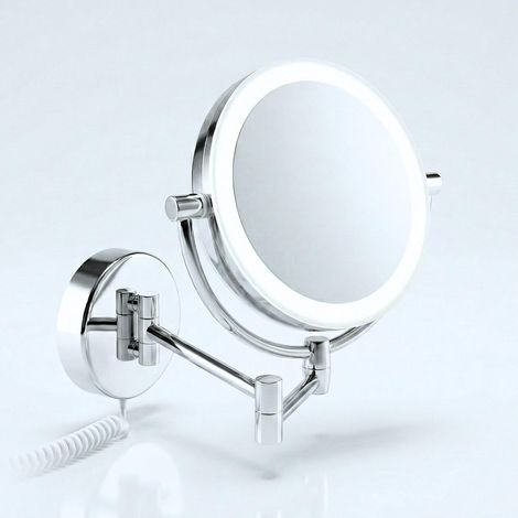 Miroir Cosmétique LED,Miroir Mural à Maquillage Rotatif à 360° avec variateur, LED lumière du Jour et grossissement 3x/7x pour Un Maquillage Parfait